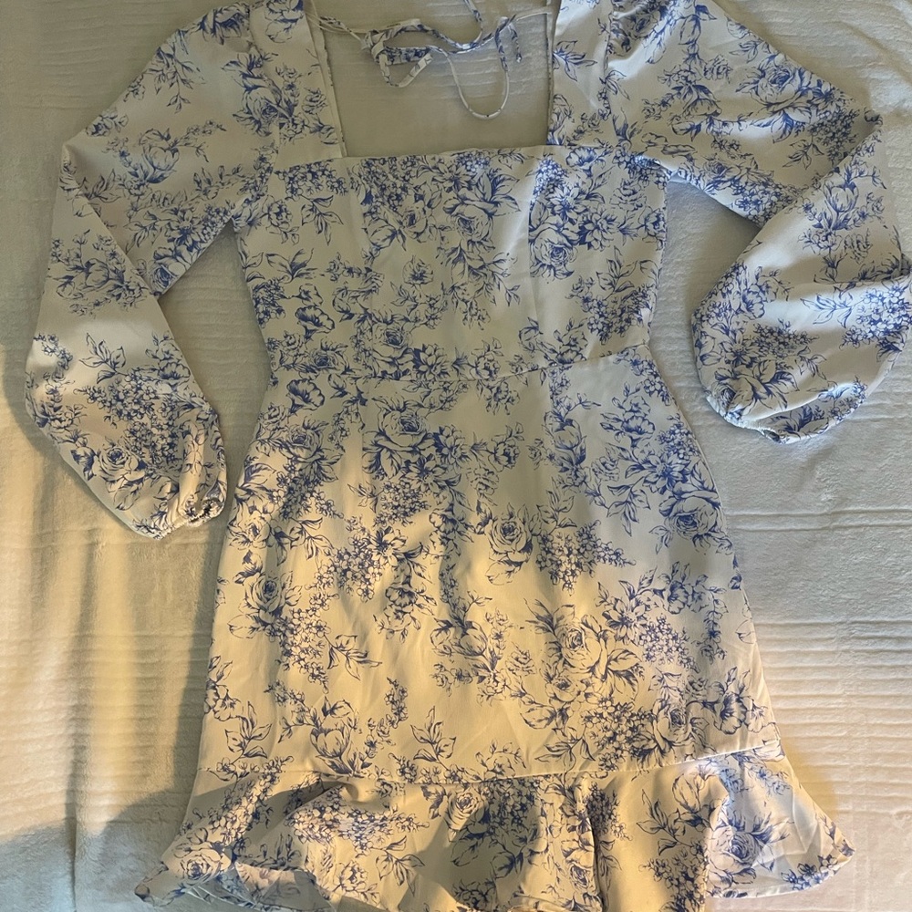 Forever 21 Blue and White Floral Dress - Picture 4 of 4